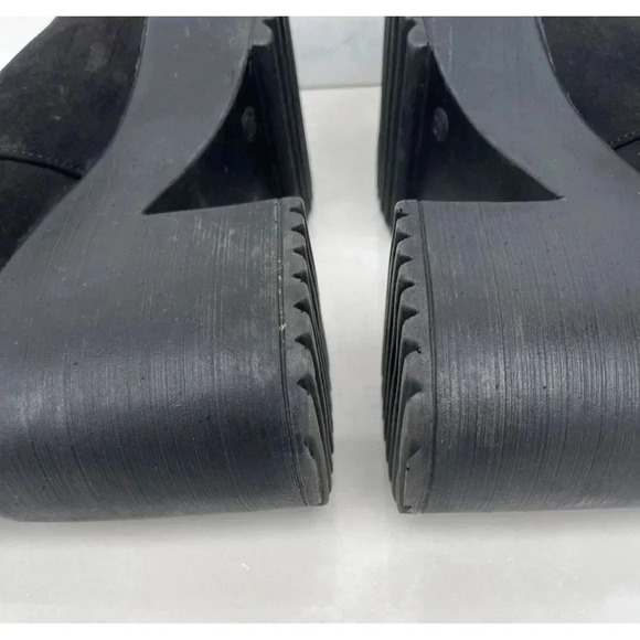 Jhovihn Womens Elasticated Pull-On Cleated Platform Black Suede Ankle Shoes Sz 3 - Picture 13 of 14